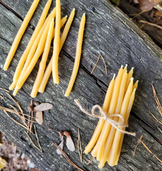 Hand Dipped Beeswax Taper Candles
