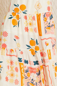 Big Orange Summer Maxi Dress