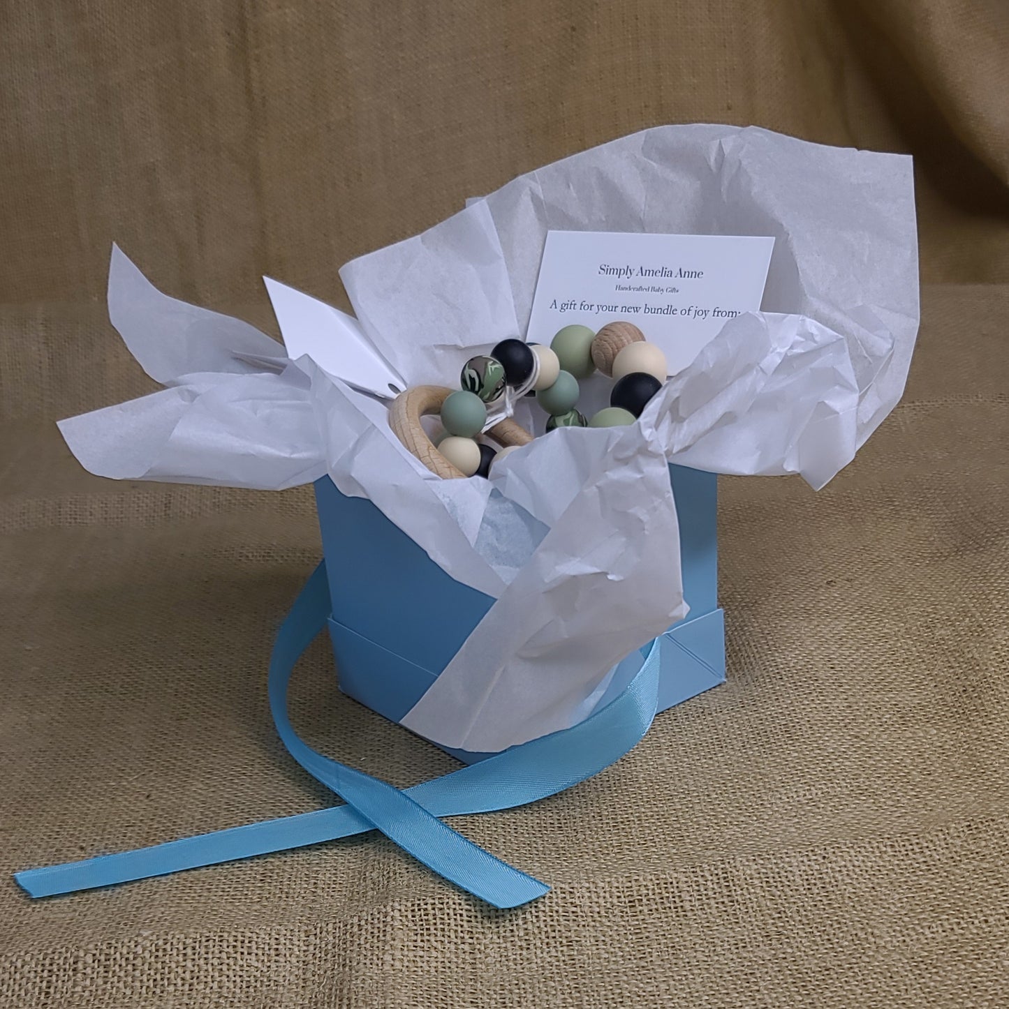 Boy Teething Ring Gift Box