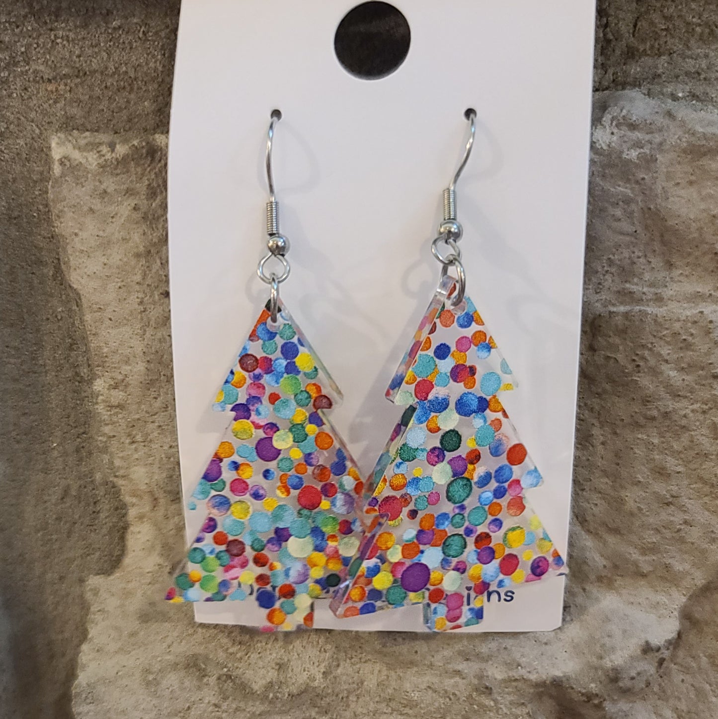 Colorful Christmas Tree Earrings