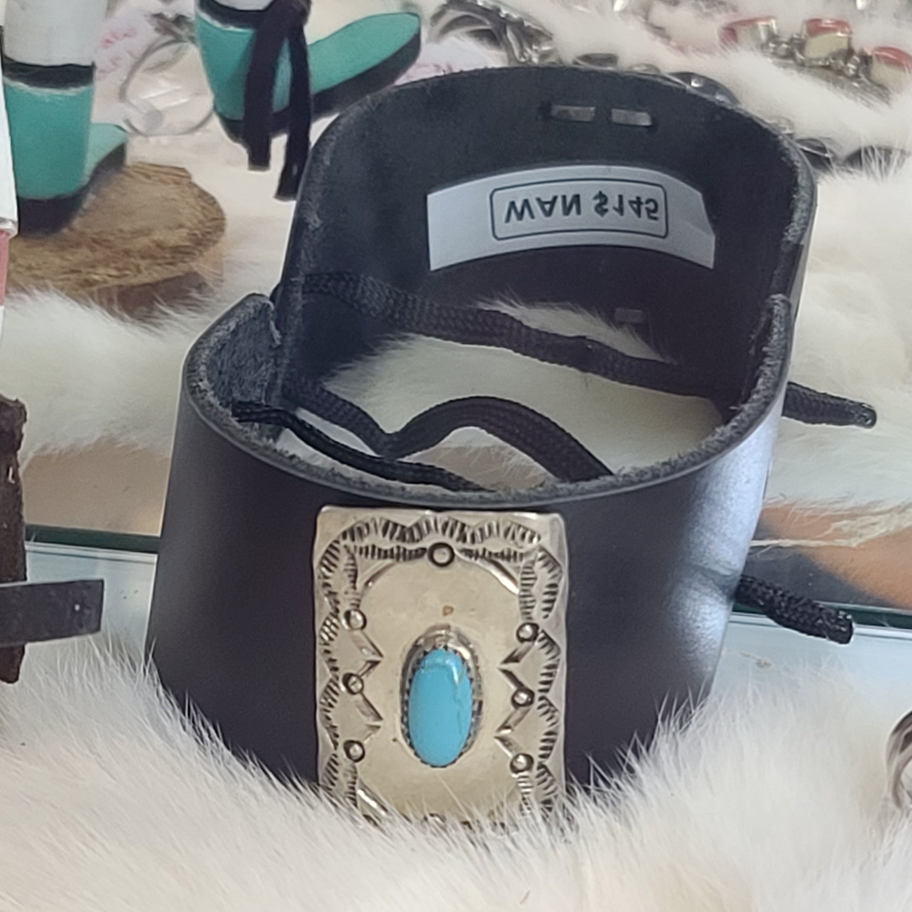 Leather & Turquoise Cuff Bracelet