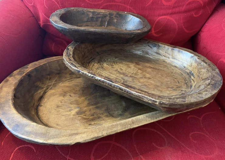 Wood dough bowls