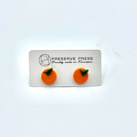 Orange Stud Earrings