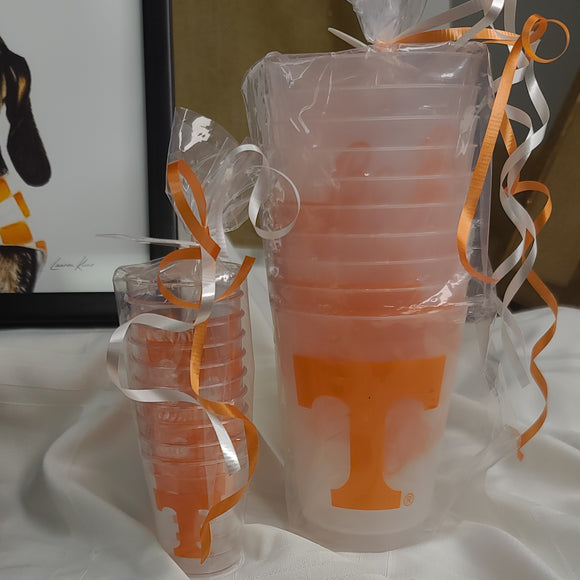 Go Big Orange Reusuable Cups and Shot Cups