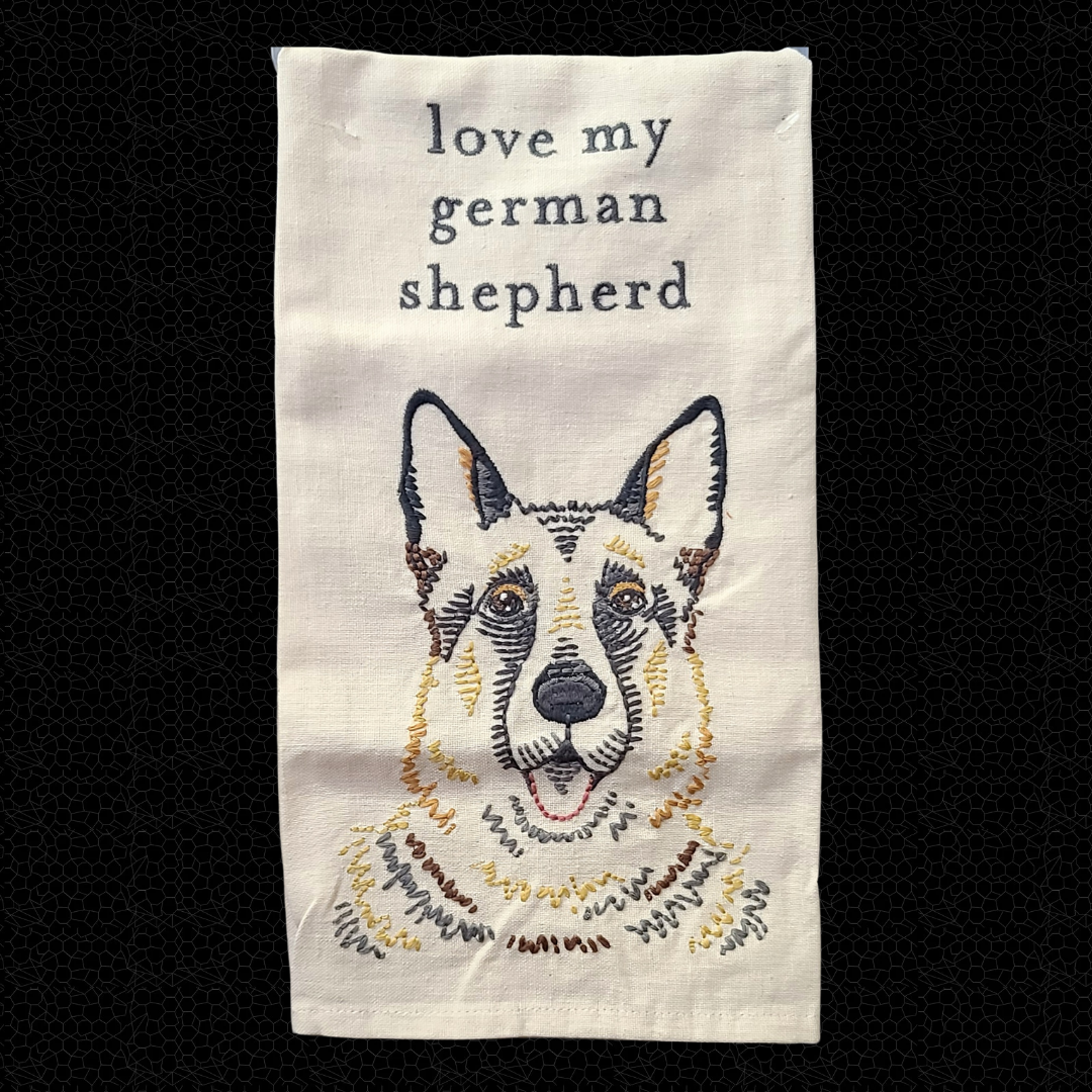 Embroidered Dog Hand Towel