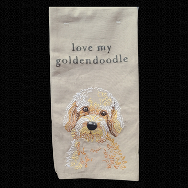 Embroidered Dog Hand Towel