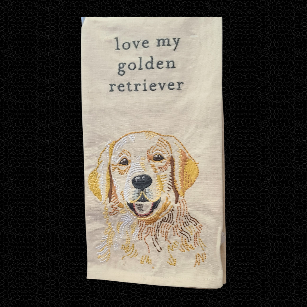 Embroidered Dog Hand Towel