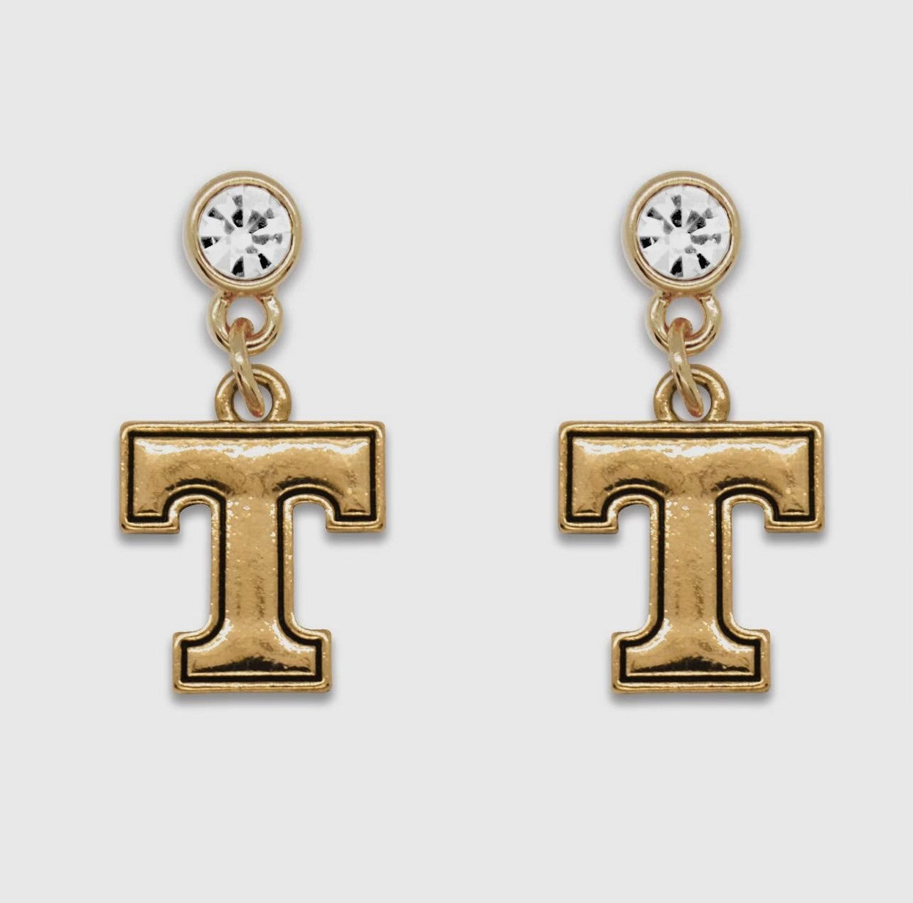 Gold Power T Earrings