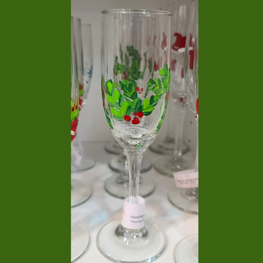 Hand-Painted Holiday Stemware Sets