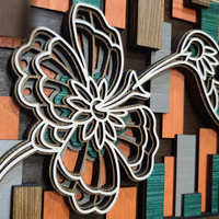 Layered Wood Hummingbird Art