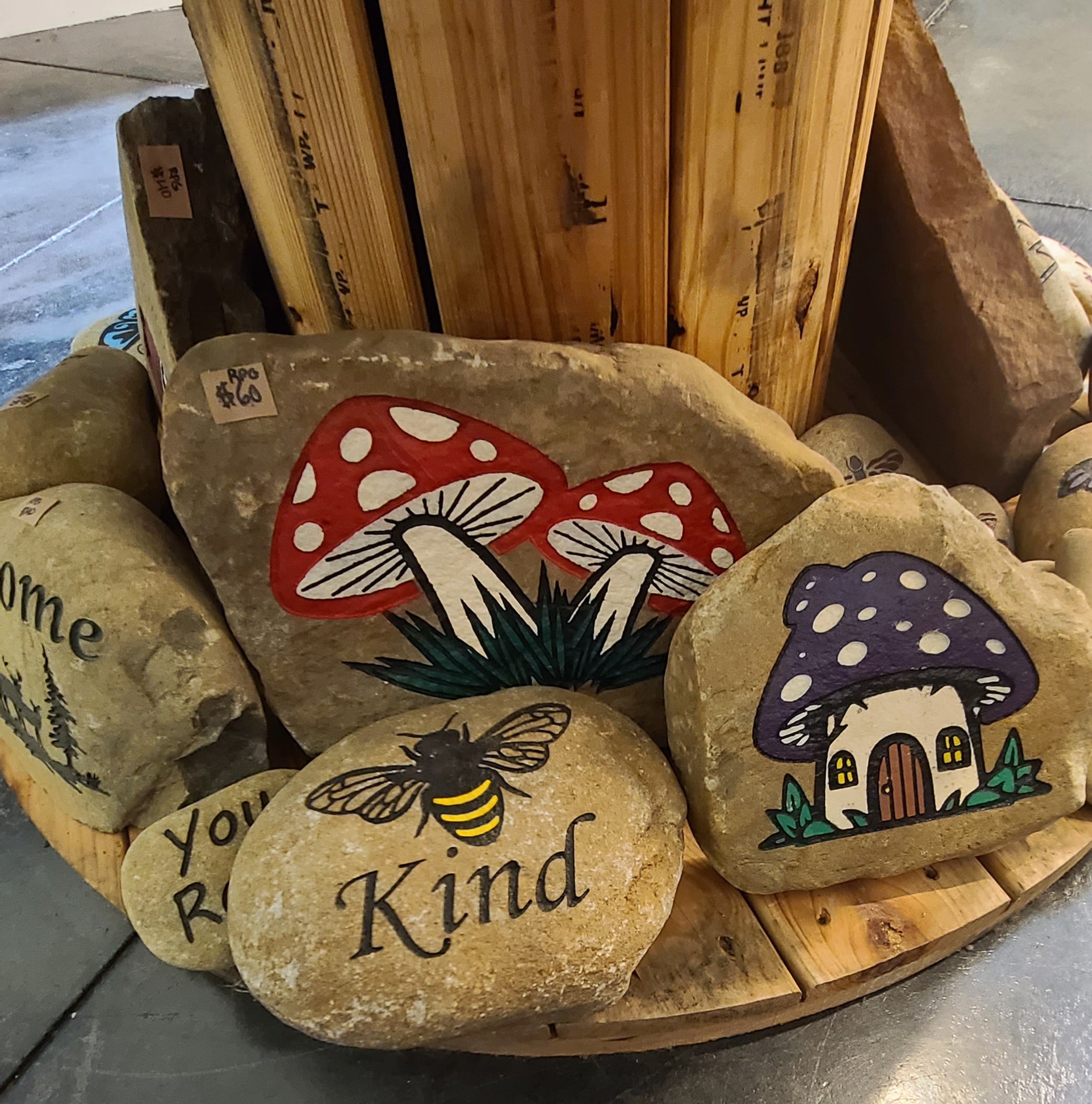 Carved Stone Toadstools