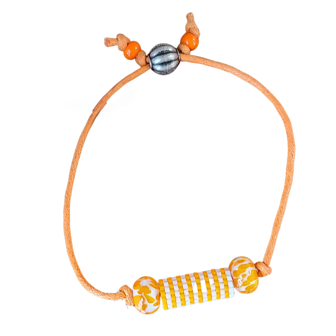 Orange & White Friendship Bracelet