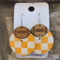 Football Orange & White Earrings