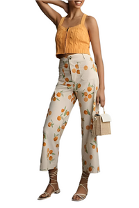 Orange Print Pants