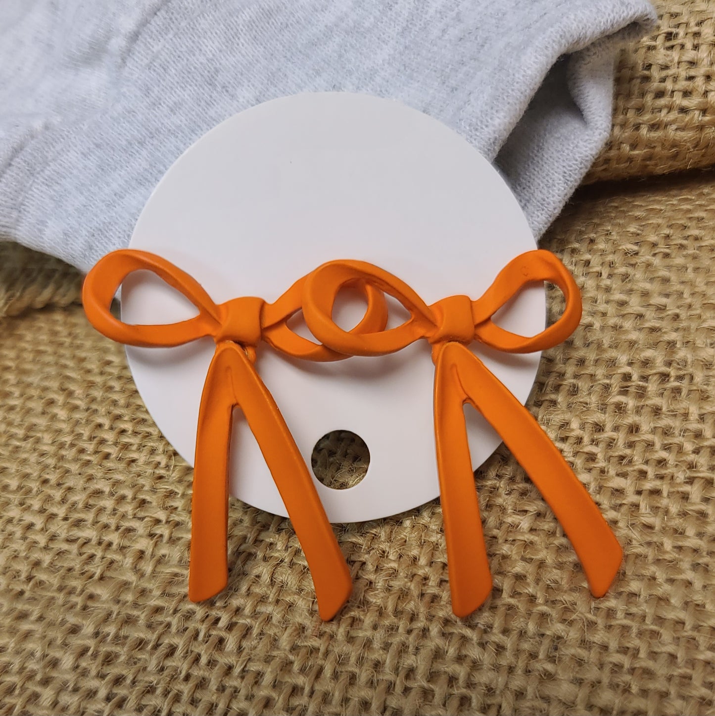 Orange Bow Earrings