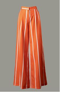 Orange & White Stripe Wide Leg Pants