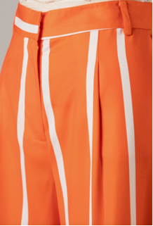 Orange & White Stripe Wide Leg Pants