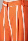 Orange & White Stripe Wide Leg Pants