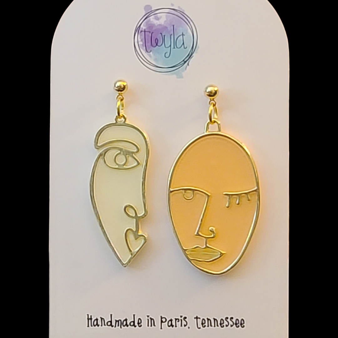 Abstract Face Earrings