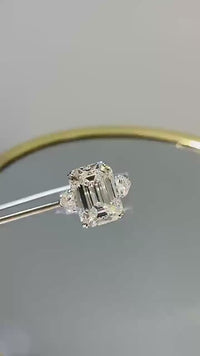 Natalia Luxe Emerald Cut Moissanite Ring