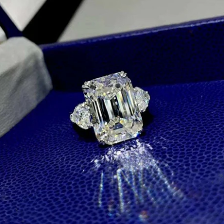 Natalia Luxe Emerald Cut Moissanite Ring