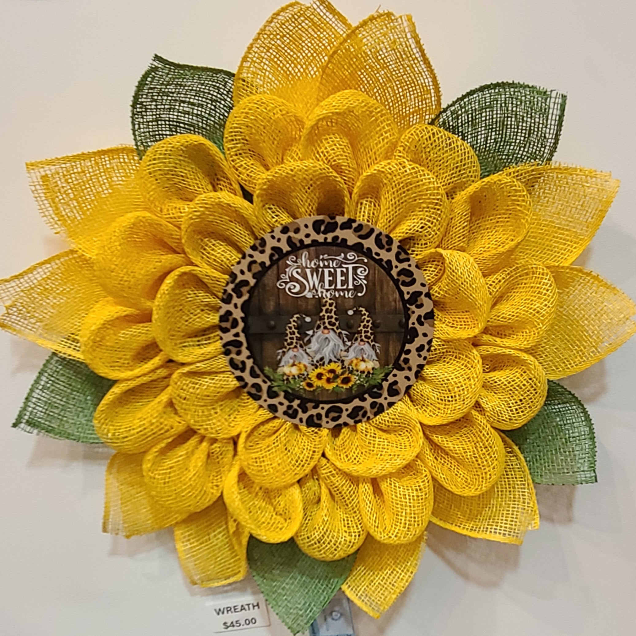 Gnome Sunflower Wreath