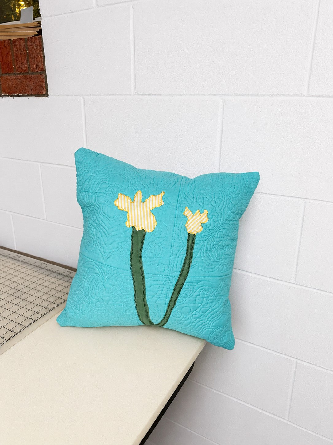 Quilted Floral Throw Pillows