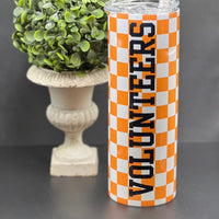 Checkered Vols Skinny Tumbler