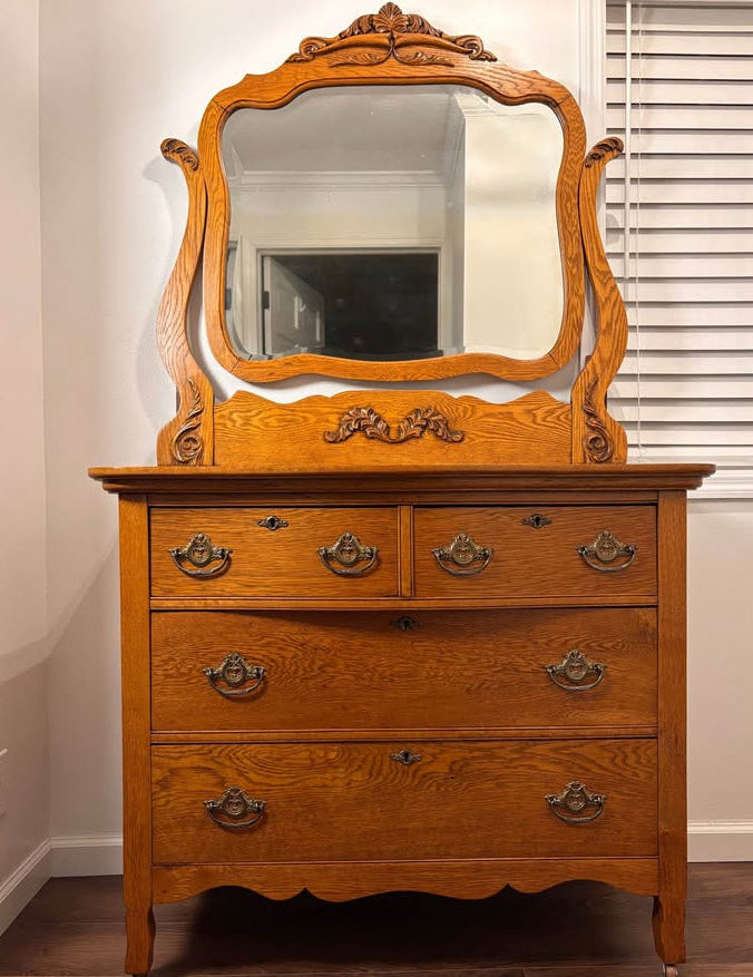 Antique White Oak Dresser