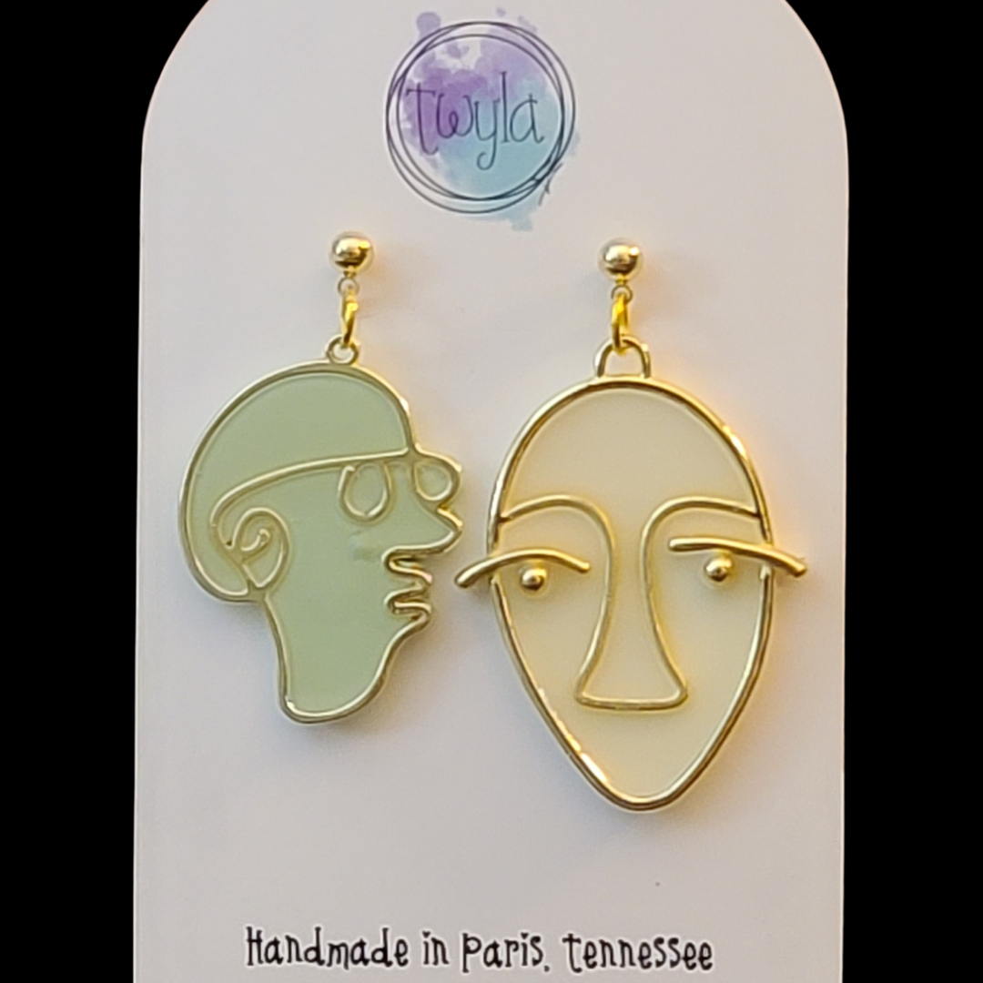Abstract Face Earrings