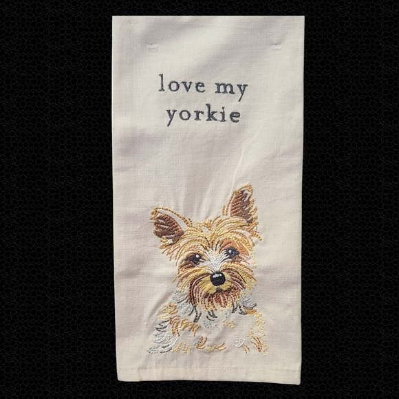 Embroidered Dog Hand Towel