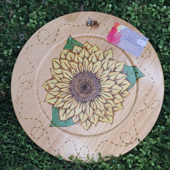 Wood Sunflower Platter