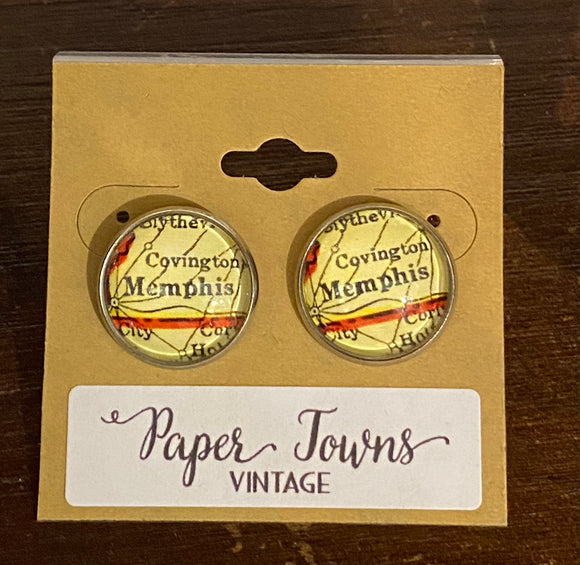 Handcrafted Memphis Map Earrings