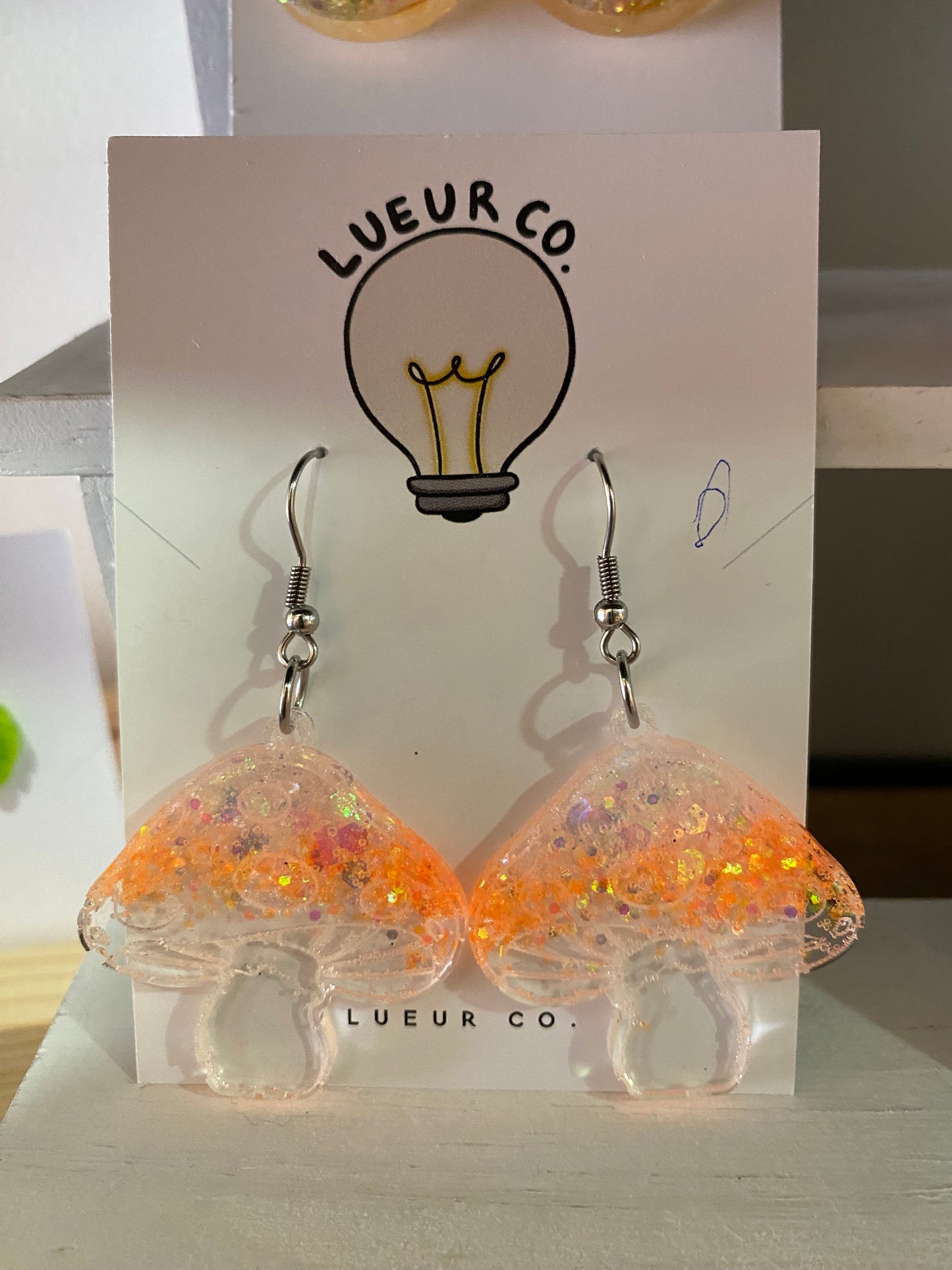 Resin Mushroom Earrings