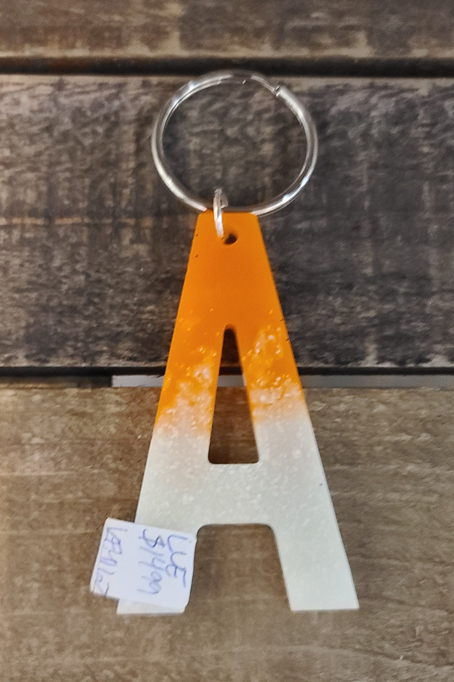 Resin Alphabet Keychains - Orange & White