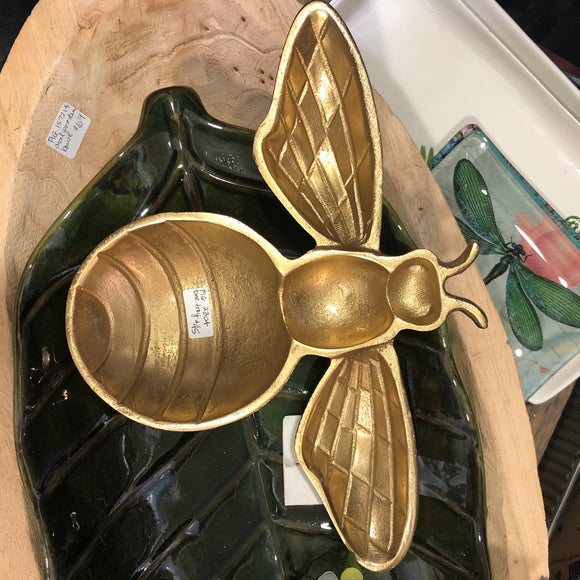 Gold Metal Bee Dish/Tray