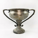 Trophy style pewter vase