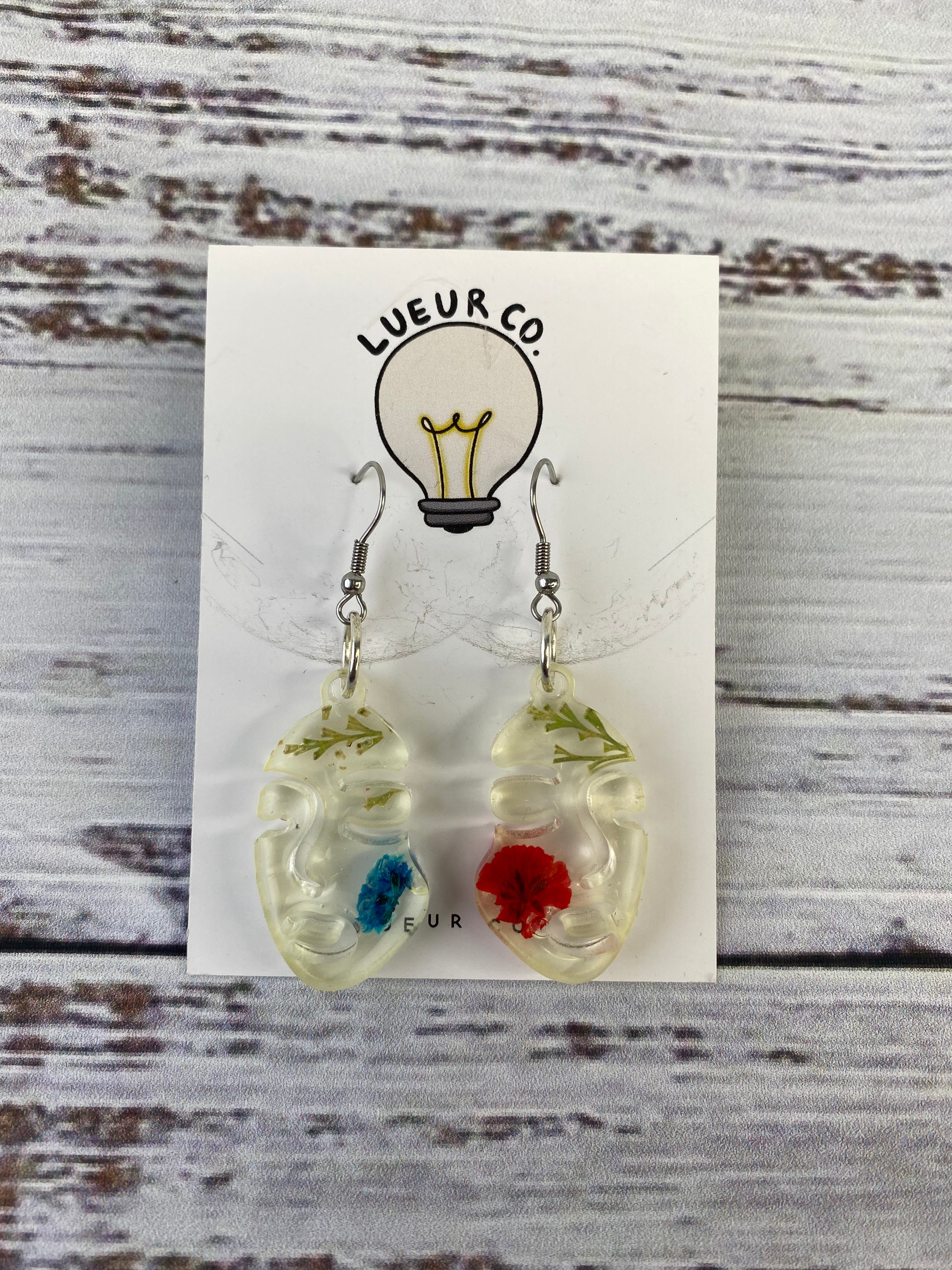 Resin Earrings - Face