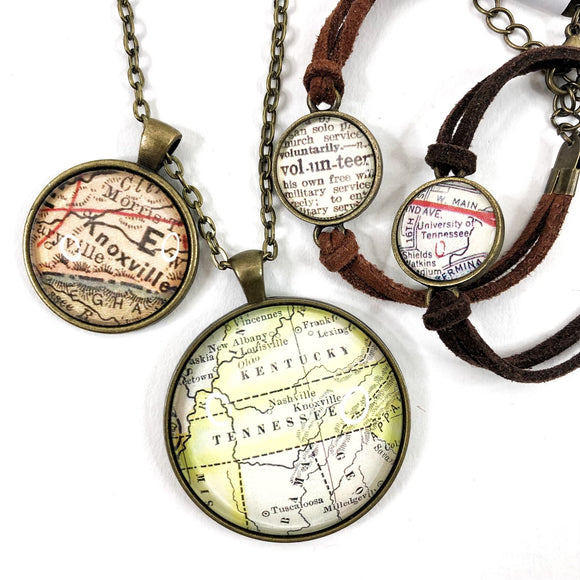 Map Pendants and/or Bracelets