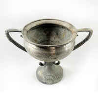 Trophy style pewter vase