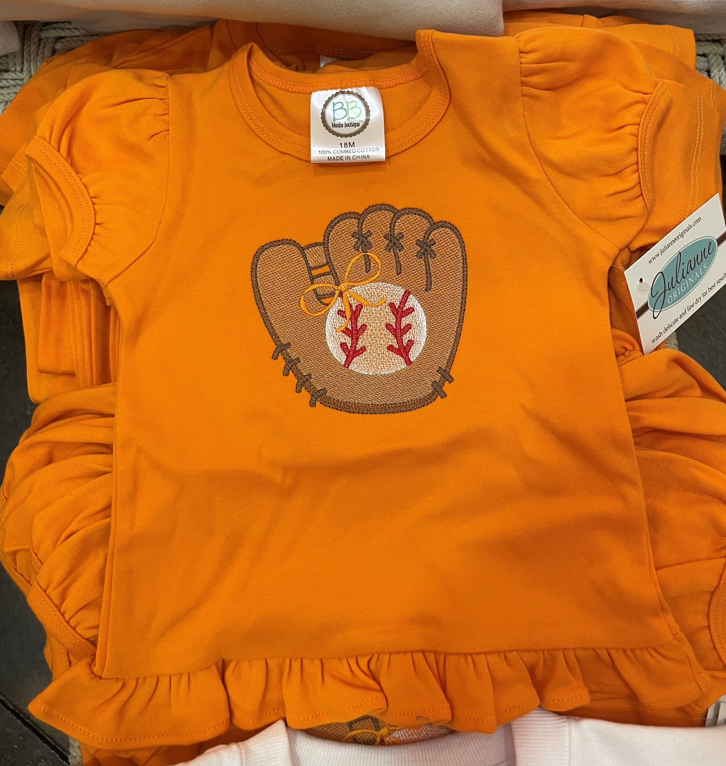 Little Girls Tennessee Vols Baseball Tee.